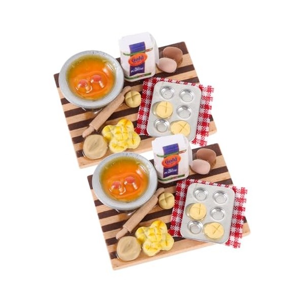 DRESSOOS 2 Ensembles Décoration Alimentaire pour Maison De Poupée Accessoires De Pique-Nique Miniatures Jouet De Cuisine Mini