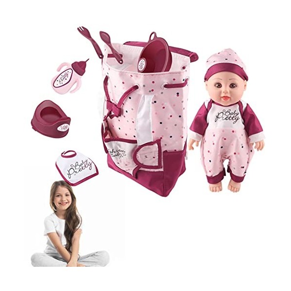 C/Y Poupée bébé réaliste | des poupées Qui Ont lair réelles - Belle poupée bébé, poupées réalistes avec Vaisselle, Cadeaux d