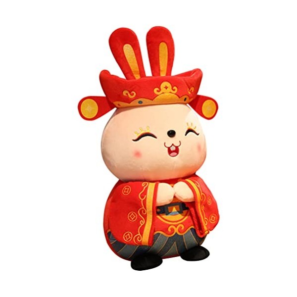 Didiseaon Mascotte De Lannée du Lapin Poupée Lapin De Bureau Poupée Lapin du Nouvel an Chinois Poupée en Peluche De Lannée 