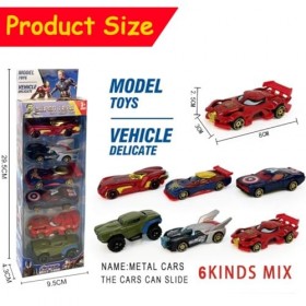 DGTSYAL Mini Véhicules 6Pcs Mini Jouet Voiture Enfant Voiture Jouet de la Série de Super-héros Cars Jouet pour Enfants Garcon