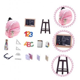 ibasenice 1 Ensemble Maison De Poupée Papeterie Poupée Fournitures Scolaires Sac À pour Poupées Poupée Tableau Noir Fournitur