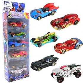 simyron Hero Mini Véhicules 6 Pièces Mini Jouets de Voiture Jouet Cars Jouet Cars Cartoon Set pour Enfants Cadeau danniversa