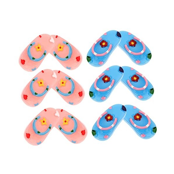 ABOOFAN Jouets Miniforce 30 Paires De Pantoufles en Résine Ornements Accessoires De Maison De Poupée Résine Bord De Décoratio