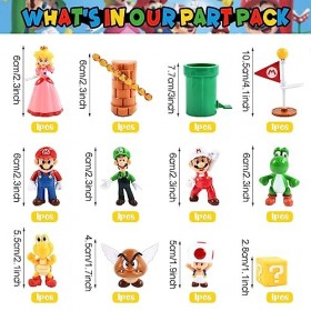 12 Pièces figurine super bros gateau,figurine super bros,deco gateau super bros,mini super bros figurines, pour décoration fê