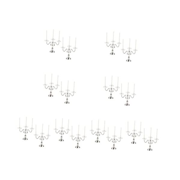 Toyvian 8 Pièces En Laiton Porte-Gâteau Jouets -Scène Gardien Bougie Semblant Métal Maison Accessoires Ornements Modèle Vinta