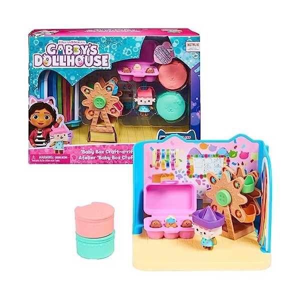 Gabby et la Maison Magique - Gabbys Dollhouse - Playset Deluxe Atelier Bébé Boîte - 1 Figurine Accessoires - Pièce Maison de