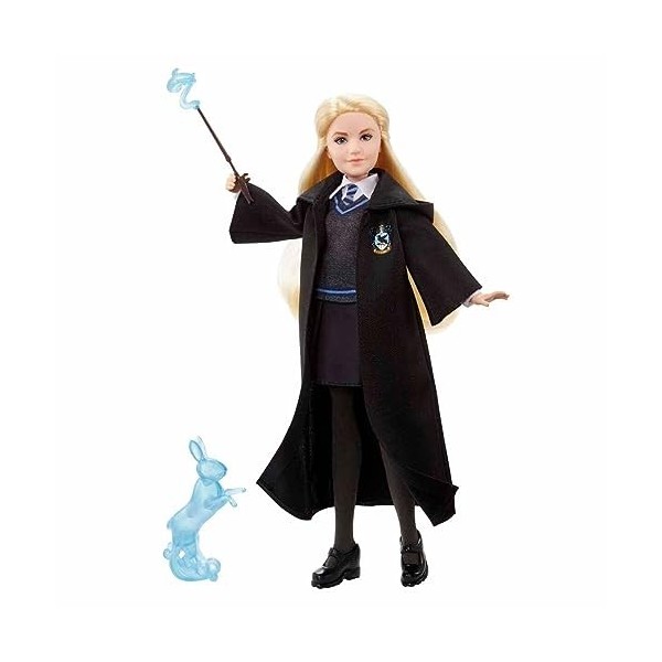 Harry Potter Coffret Luna Lovegood et Patronus poupée avec habillage et accessoire, figurine animale, à collectionner, Jouet 