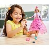 Barbie Royal Adventure poupée blonde avec jupe rose en tulle, figurine chiot et accessoires inclus, jouet pour enfant, GML76