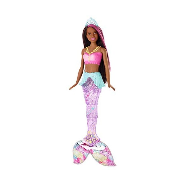 Barbie Dreamtopia Poupee Sirane Lumiare et danse Aquatique à Plonger dans lEau, Avec Mouvements de Nageoire, Jouet pour Enfa
