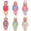 deAO Ensemble de 6 vêtements de poupées pour 12 à 14 Pouces,Habillage de Jouets pour poupées Nouveau-nés,Vêtements de poupée 