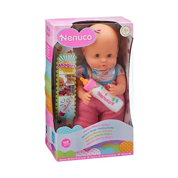 NEW Nenuco - Biberon magique rose, poupée bébé, pour garçons et filles à partir de 10 mois, rose Famosa 700012691 