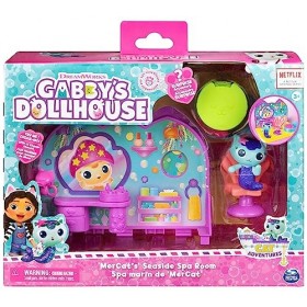Gabby et la Maison Magique - Gabbys Dollhouse - Playset Deluxe Le Spa - 1 Figurine + Accessoires - Pièce Pour Maison de Poup