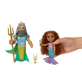 Disney La Petite Sirène Coffret 2 Poupées 15cm Ariel et Triton avec Accessoires