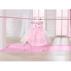 Baby born Deluxe Robe de Princesse 834169 - Accessoires pour les poupées qui mesurent jusqu’à 43cm - Avec 1 robe rose, 1 band