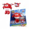 Super Wings EU750421 Supercharged Jett & Mini Super Pet Jett, Transformer Toys for 3+ Year Old Boy Girl, Red