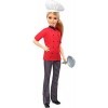 Barbie Métiers poupée Chef de cuisine blonde avec poêle et toque, jouet pour enfant, FXN99