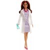 Barbie Métiers poupée scientifique avec robe à pois, blouse blanche, lunettes et accessoires, jouet pour enfant, FJB09