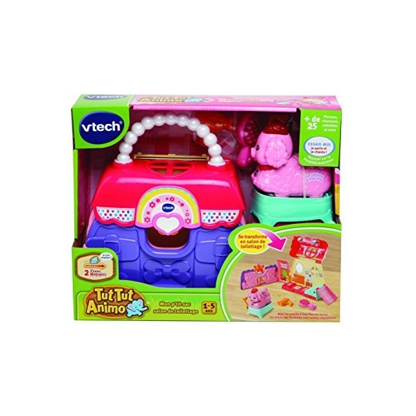 VTech Tut Animo-Mon Ptit Sac Salon de Toilettage + Bijou Le Caniche Frou, 80-504405 - Version FR