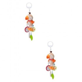 Toyvian 2 Pièces Jouets pour Bébés Jouet Bebe Peluches Apaiser Les Poupées Pendentif Poussette Animaux Suspendus Cloche Lit J