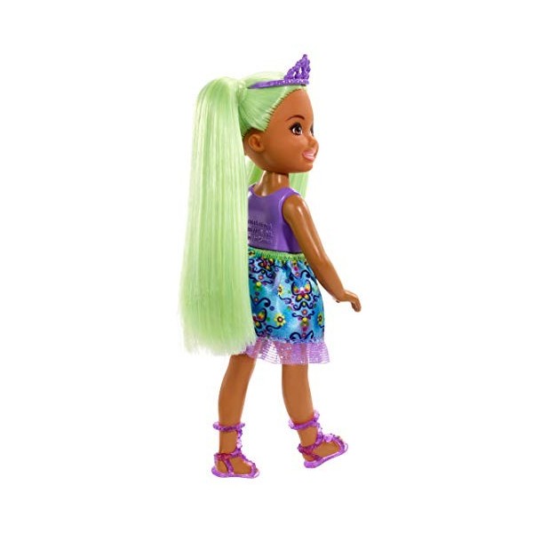 Barbie – Dreamtopia – Club Chelsea – Fille avec Cheveux Vert et Ensemble Violet