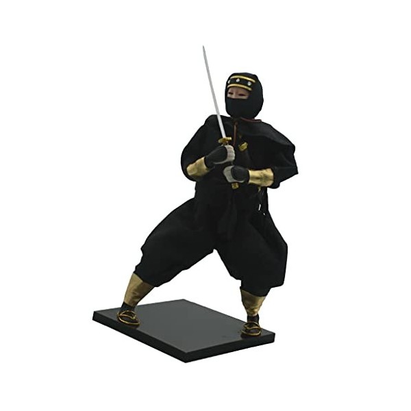 Perfeclan 1/6 Mystérieux Japonais Permanent Ninja Mâle Debout Modèle De Poupée Portant des Vêtements Noirs