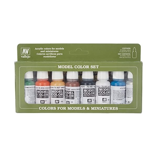 Vallejo val899 Peinture Model Color Wargames Film Basics Peinture acrylique – Couleurs assorties Lot de 8 