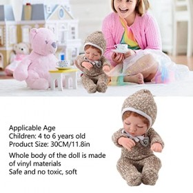 30cm Doll Doux Vinyle RéAliste Yeux FerméS BéBé Poupée Jouet pour 4 à 6 Ans Enfants Habillage Jeu BéBé Simulation Poupée Fil