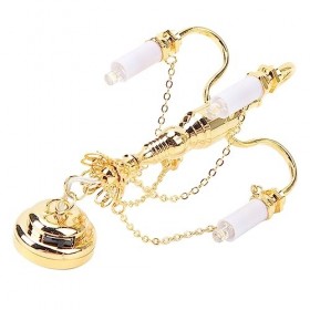 Plafond Maison de Poupée 18×11×6 Lustre de Maison de Poupée 1 12 échelle Fonctionnant sur Batterie Réaliste 4 Plafonnier Mini