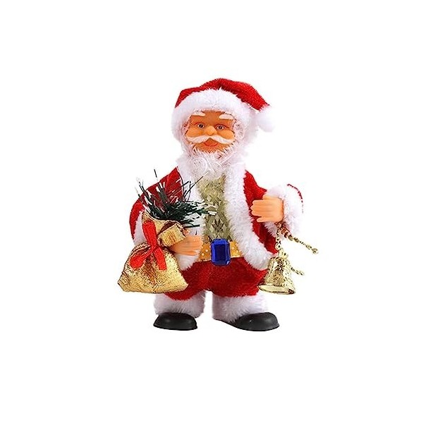 ABOOFAN Jouets du Père Noël Santa Claus Poupée No?l Santa Claus Figure Guitare Bureau Décorations Cadeau pour No?l Extérieur 