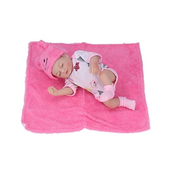 Rosvola Poupée Nouveau-né, Aidez Les Nouveaux Parents 10 Pouces bébé poupée endormie en Silicone avec des vêtements pour bébé