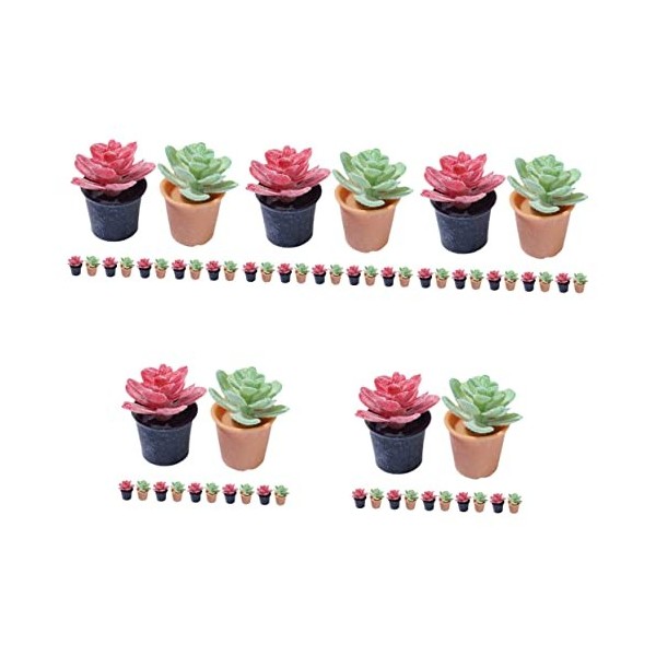 ABOOFAN 60 Pièces Modèles De Pots De Fleurs Figurines Échelle Miniature Faux Ornements Petit Bonsaï Jardin en Pot Mini Plante