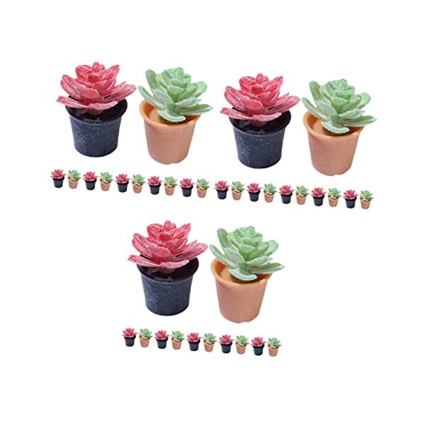 ABOOFAN 60 Pièces Modèles De Pots De Fleurs Figurines Échelle Miniature Faux Ornements Petit Bonsaï Jardin en Pot Mini Plante