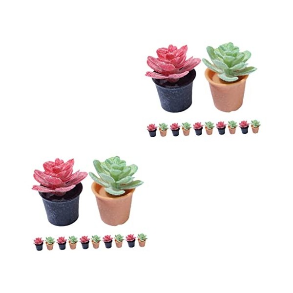 ABOOFAN 60 Pièces Modèles De Pots De Fleurs Figurines Échelle Miniature Faux Ornements Petit Bonsaï Jardin en Pot Mini Plante