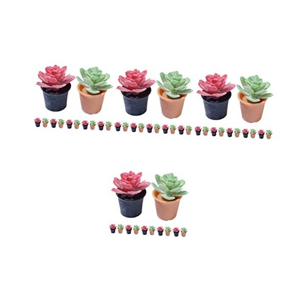 ABOOFAN 60 Pièces Modèles De Pots De Fleurs Figurines Échelle Miniature Faux Ornements Petit Bonsaï Jardin en Pot Mini Plante