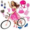 Amitasha Jouets de poupée de vélo pour filles avec mains pliantes - Accessoires de maquillage pour enfants âgés de 2 à 10 ans