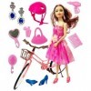 Amitasha Jouets de poupée de vélo pour filles avec mains pliantes - Accessoires de maquillage pour enfants âgés de 2 à 10 ans