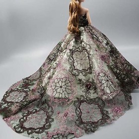 Robe de soirée en Dentelle Faite à la Main, Robe de Princesse, Robe de Mariage, vêtements de poupée pour poupée de 12 Pouces.