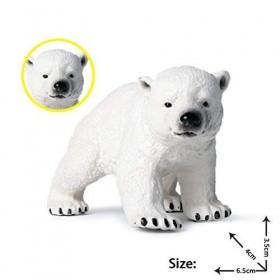 JOKFEICE Figures Animales-3 pièces Réaliste Ours Polaire daction Modèle-en Plastique Animal Sauvage Jouets dapprentissage-P