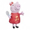 Peppa Pig Grunz-mi-Peppa Poupée en Peluche chantante avec Robe Rouge et nœud Chante 3 chansons à partir de 3 Ans, F2187FF2, M