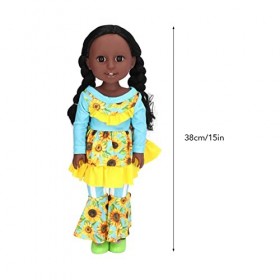 BALRAJ Poupée De Bébé Nouveau-né De 15 Pouces, Poupée De Fille Noire Africaine Réaliste avec des Vêtements Exquis, Jouets De 