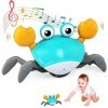 JoyPlus Bébé Jouet de Crabe Rampant Ont de la Musique et des Lumières LED, l’Interaction des Tout-Petits avec la Détection Au