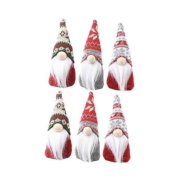 Toyvian 2 Ensembles 3 Pièces Poupée Vieil Homme De La Forêt Ornement De GNOME De Noël Lutin De Noël GNOME Ornement De Table D