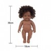 Uteruik Poupée noire de 30,5 cm - Poupée de bébé africaine américaine avec combinaison, bandeau, vêtements pour enfants, cade