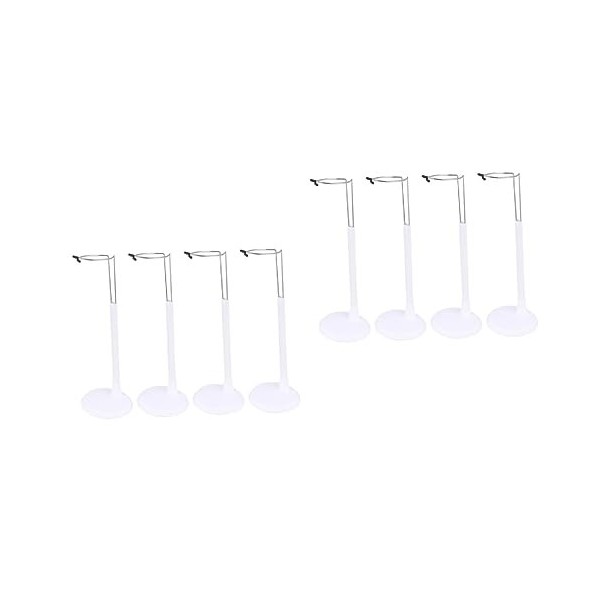 Totority 8 Pcs Fenêtre Filles PVC Stobk Wihte Blanc Up Stand Affichage De Marionnettes Jouer Mini Organisateur Stent Jouet Ho