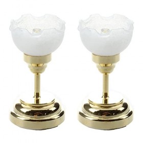 Cusstally 2X Plafonnier LED Miniature pour 1/12 de Poupee - dor