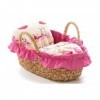 Couffin Garni Rose pour poupée 36 cm : avec Oreiller et Couette Motifs Princesse - Accessoire Poupon - Set Jouet Fille + 1 Ca