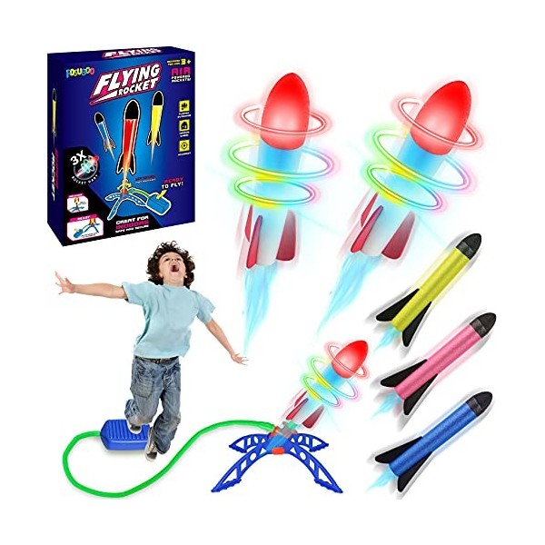 FOSUBOO Jouets pour 6 Ans Garçon Fille, Fusée Spatiale Cadeau danniversaire Enfant 3 4 5 7 8 9 Ans, Jeux Exterieur Lance-Roq