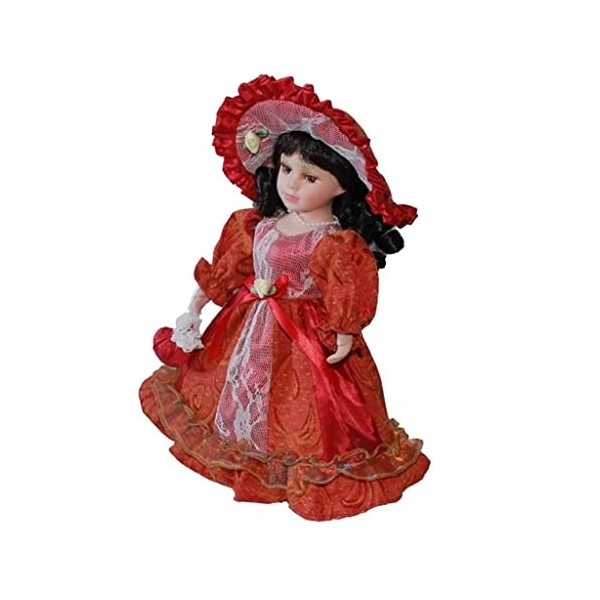 Milageto Figurines de Fille Victorienne de en Porcelaine de 30 Cm avec Support, vert1