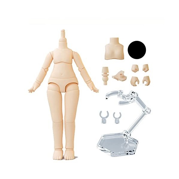 XiDonDon 1/12 Scale BJD Doll Body 9.6cm/11cm YMY2 Body Action Figures Replacement Body Doll Accessories Milky White,11cm 