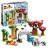 LEGO 10974 Duplo Animaux Sauvages d’Asie, Jouet pour Enfants de 2 à 5 Ans, Figurines de Bébé Éléphants et Tigres avec Sons, a